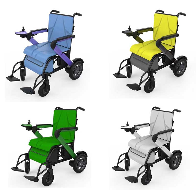 silla de ruedas eléctrica azul